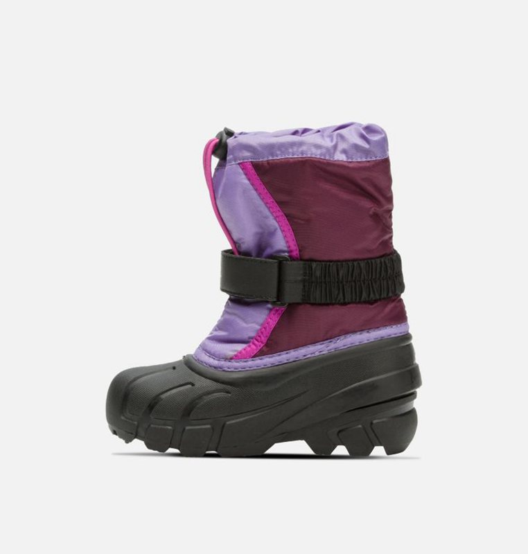 Kids Snow Boots Purple/Black - Sorel Childrens Flurry™ - 162-IDAGNR